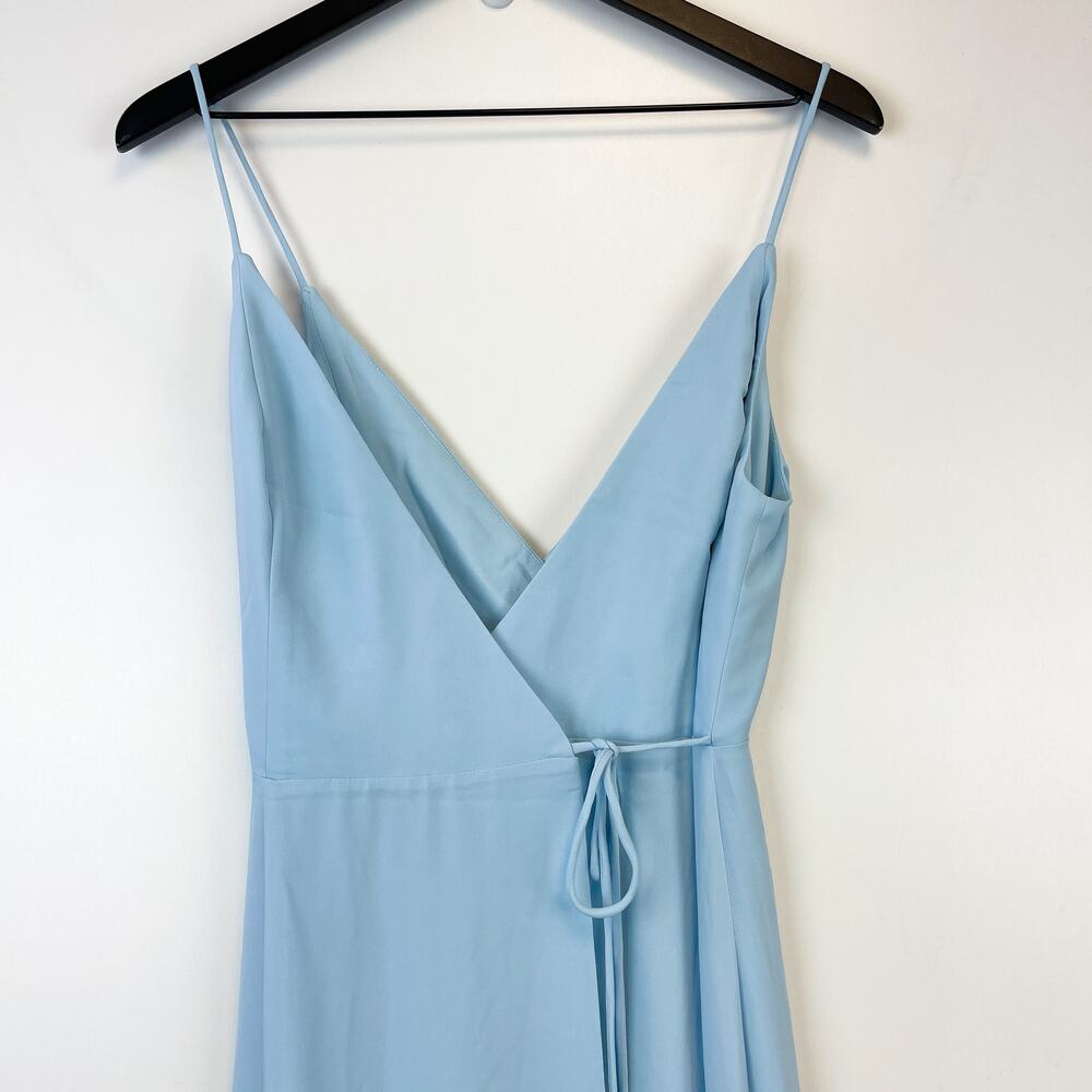 Fame and Partners Maxi Long Wrap Dress Slit Baby Blue Bridesmaid - 0 - Picture 2 of 10